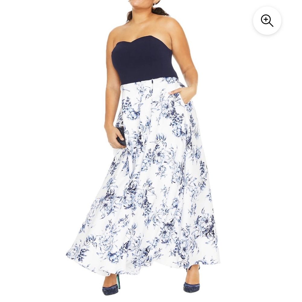 Speechless Strapless Printed Floral Dress
